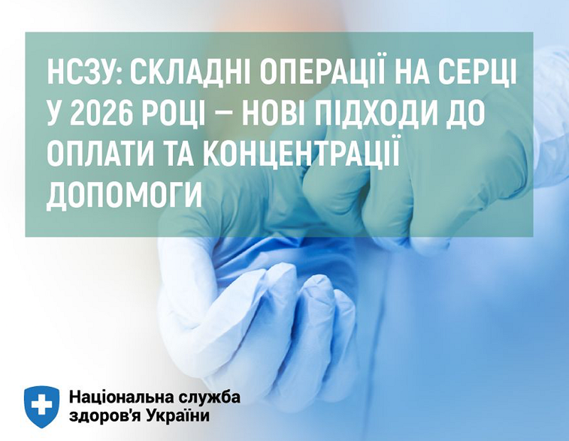 НСЗУ: складні операції на серці у 2026 році — нові підходи до оплати та концентрації допомоги